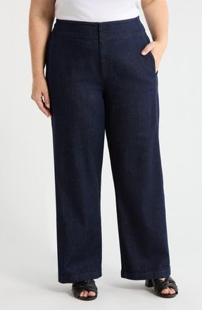 Eileen Fisher Wide Leg Denim Pants in Deep Indigo at Nordstrom, Size 3 X
