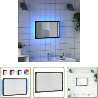 vidaXL Specchio da bagno con luce LED - Specchio da Bagno LED Rovere Marrone 60x8,5x38 cm in Truciolato