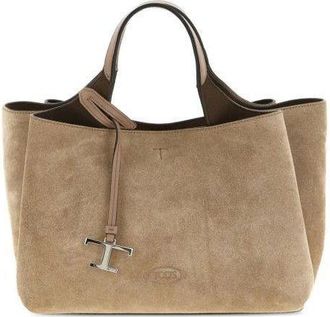 Tod's Logo Suede Mini Tote Bag