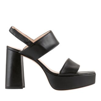 H&ouml;gl Black Cindy High Block Heel Slingback Sandals