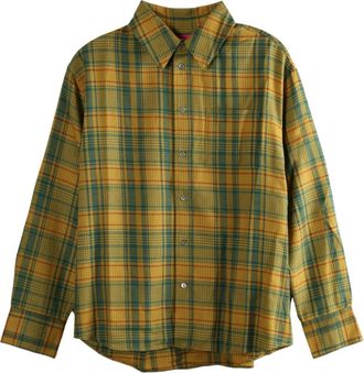 The Elder Statesman plaid-print long-sleeve shirt - Giallo