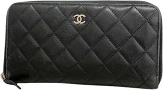 Chanel Pre-owned Wallets, female, Black, Size: ONE SIZE Pre-owned Vintage Long Wallet (Bi-fold)