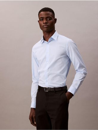 Calvin Klein Calvin Klein Mens Steel Solid Slim Fit Button-Down Shirt - Blue - 14H/323