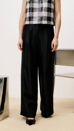 FRNCH Lynn Wide Leg Trouser Pant In Black