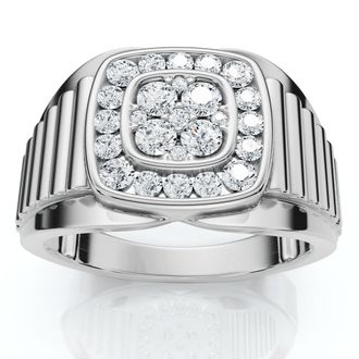 Pompeii3 1/2Ct Mens Everett Diamond Wedding Ring 10k Gold Anniversary Band Lab Grown