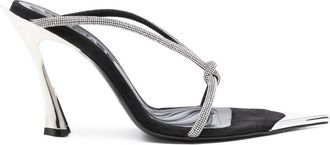 MUGLER Sandalen verfraaid met kristallen - Zwart