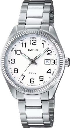 Casio Womens White Dial Stainless Steel Bracelet Watch - LTP-1302D-7BV