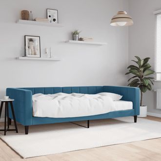 vidaXL Vidaxl - Sof&aacute; Cama Con Colch&oacute;n Terciopelo Azul 100x200 Cm