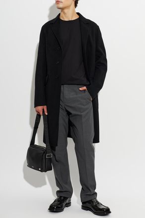 Jil Sander Wool Coat With Single Vent, Mens, Black