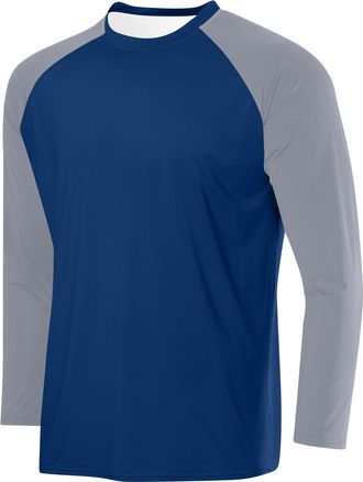 Generic Mens Baseball Classic Long Sleeve T-Shirt Solid Color Raglan Shirt for Men UK Breathable Mesh Crew Neck Tee Shirts Soft Comfortable Regular-Fit Gym Wo