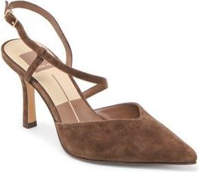 Dolce Vita Kamra Pointy Toe Slingback Pump in Dark Brown Suede at Nordstrom Rack, Size 5.5