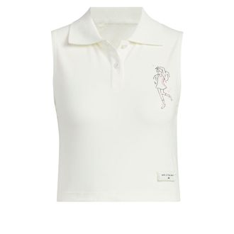 adidas (WMNS) adidas Flower Print Polo Shirt Asia Sizing White JP0722