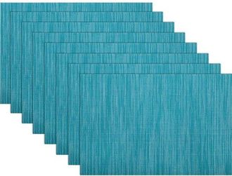 OEM Juego De 6 Manteles Individuales De Vinilo Tejido, Lavables, Resistentes Al Calor, Aptos Para Uso Interior Y Exterior, Color Verde Claro