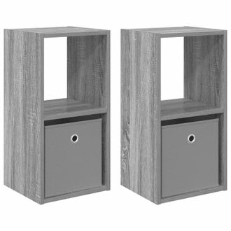 vidaXL Mesita De Noche Con Caj&oacute;n 2 Pcs Gris Sonoma 30,5 X 27 X 59,5 Cm Vidaxl