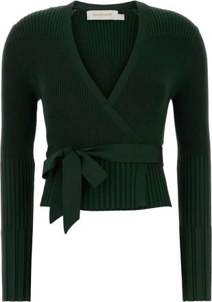 Zimmermann tie-waist ribbed cardigan - Green