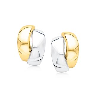 Ross-Simons 14kt 2-Tone Gold Curved Earrings