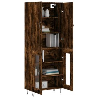 Berkfield Home Highboard Smoked Oak 69.5x34x180 cm Engineered Wood in Brown