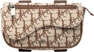 Dior Pre-owned Belt Bags, female, Brown, Size: ONE SIZE Pre-owned Saddle Canvas Leather Arm Pouch Limited