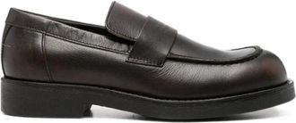 Maison Margiela Loafers met logo-reli&euml;f - Heren - Schoenen - Bruin - Maat: 44 EU Leer