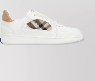 Burberry low-top leather sneakers check pattern detail