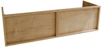 Saniclass Holz Frame Badkamermeubelset - 140x45x40cm - keramische wastafel wit - 2 wasbakken - zonder kraangaten - 2 lades - Eiken Natural