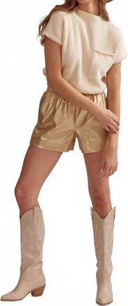 Entro High Waisted Shorts In Gold