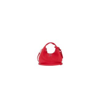 Ganni Tassen, Dames, Rood, ONE Size, Polyester, Grained Mini Hobo Tas