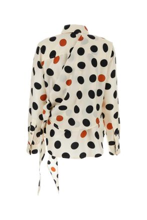Bottega Veneta Womens Pois Shirt Cream Silk