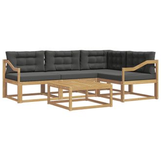 vidaXL Conjunto De Sof&aacute;s De Exterior 5 Pcs Blanco Y Antracita Vidaxl