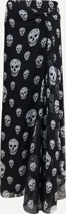 Alexander McQueen Gonna lunga drappeggiata con teschi Woman 40