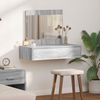 vidaXL Tavolo da Trucco Grigio 83 x 40 x 70 cm Legno multistrato - Vidaxl