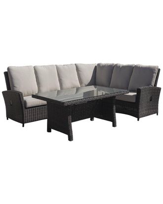Courtyard Casual Cheshire 5 Pc Chow Dining Recline Sectional Set