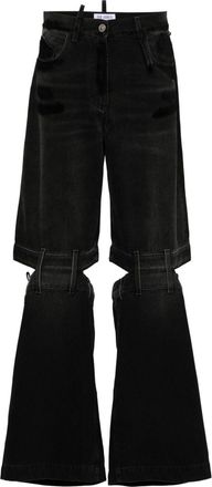 The Attico Lunghi high-rise wide-leg jeans - women - Cotton/Polyester/Cotton - 28 - Black