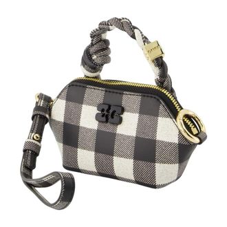 Ganni Womens Bou Nano Mini Bag Black Calfskin