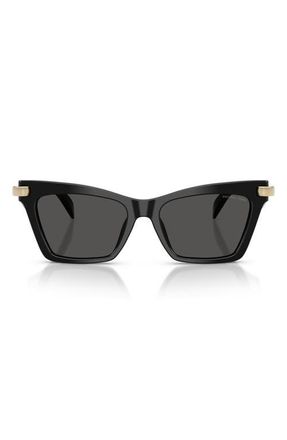 Michael Kors Grand Cayman 54mm Cat Eye Sunglasses in Black /Grey Mono at Nordstrom