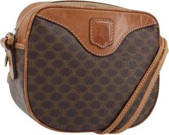 Celine Pre-owned Cross Body Bags, female, Brown, Size: ONE SIZE Pre-owned Vintage Macadam Canvas Shoulder Bag
