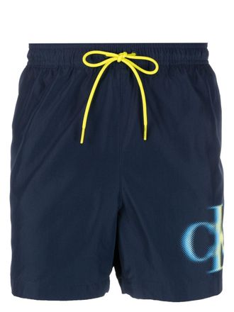 Calvin Klein logo-print swim shorts - men - Recycled Polyester/Recycled Polyester - S - Blue