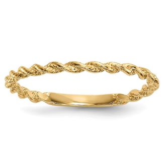 Diamond2Deal 14k Yellow Gold Polished Twisted Rope Ring