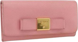 Prada Pre-owned Wallets, female, Pink, Size: ONE SIZE Pre-owned Vintage Long Wallet