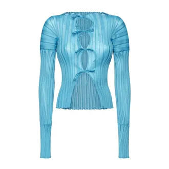 A. Roege Hove Cardigans, female, Blue, Size: M Blue Lace Cardigan Sweater