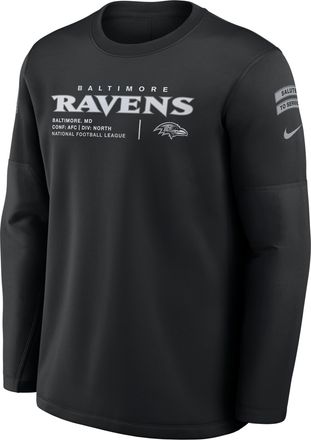 Nike Baltimore Ravens Salute to Service Sideline Coaches Nike Mens NFL Pullover Crew in Black | 03BR00AA23-97P