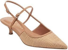 Marc Fisher Ceddy Slingback Pointed Toe Kitten Heel Pump in Light Natural at Nordstrom Rack, Size 5.5