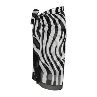 Balmain Beachwear, female, Black, Size: ONE SIZE Silk Pareo