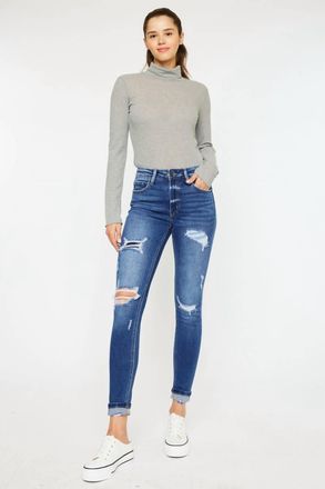 Kancan High Rise Ankle Skinny Jeans In Medium Wash