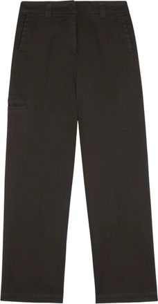 Aspesi Katoenen Gabardine Broek - Dames - Straight fit broeken - Bruin - S - Katoen - Broeken