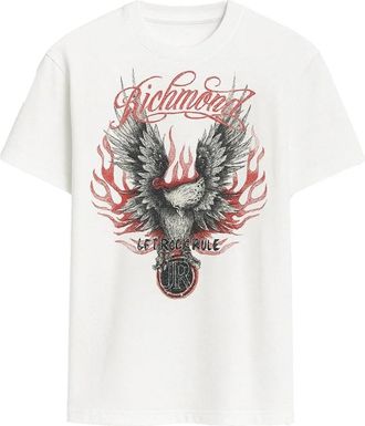 John Richmond Graphic T-Shirt - Heren - T-shirts - Wit - S - Katoen - Tops