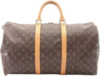 Louis Vuitton Pre-owned Keepall 50 Monogram Boston Bag - unisex - Vintage Weekendtas - Bruin - ONE Size - Leer - Vintage