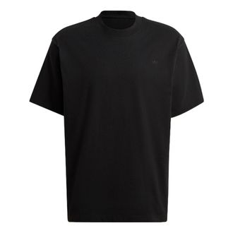 adidas Mens adidas Solid Color Round Neck Pullover Short Sleeve Casual Black T-Shirt HK2890