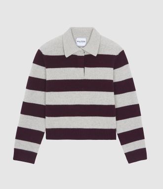 Kujten Polo Royce Stripe Bordeaux Av