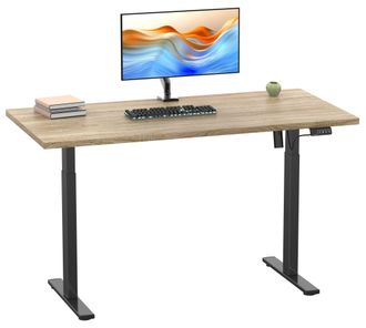 ebuy24 Ebuy24 - Escritorio Ajustable De Altura Vcm Estrecha 71-120 Cm Altura El&eacute;ctrica Ajustable Dimensiones De Ordenador 110x50 Mesa De Oficina Lona (negro 